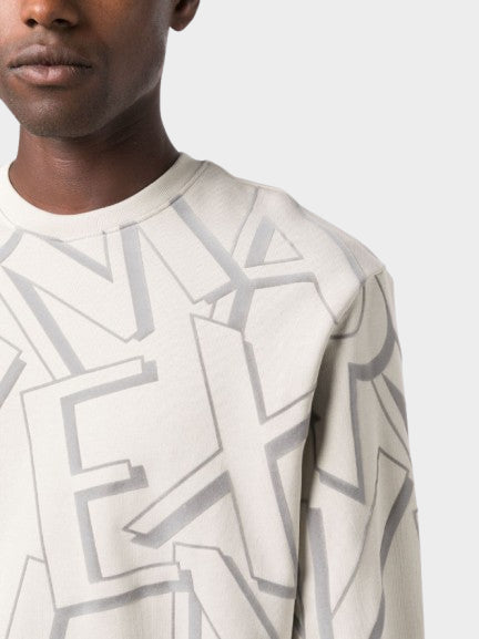 ARMANI EXCHANGE LOGO PRINT COTTON SWEATSHIRT